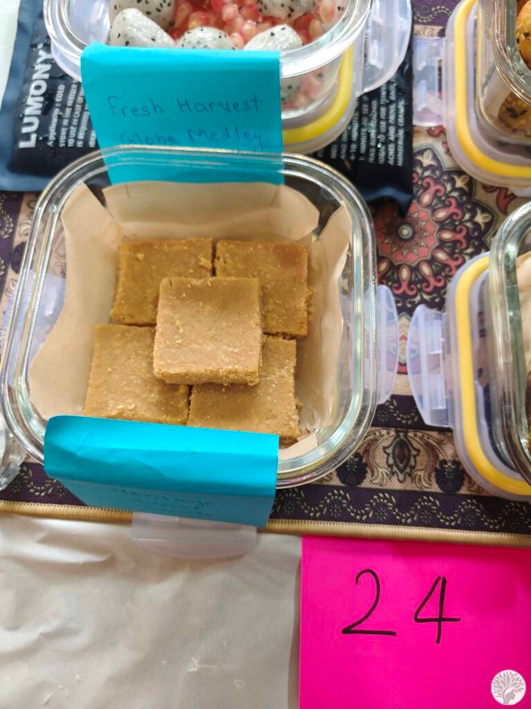 A close-up of Heritage Sweet Jewels—traditional, square-cut Gondh barfi squares infused with jaggery, whole wheat flour, and pure ghee.